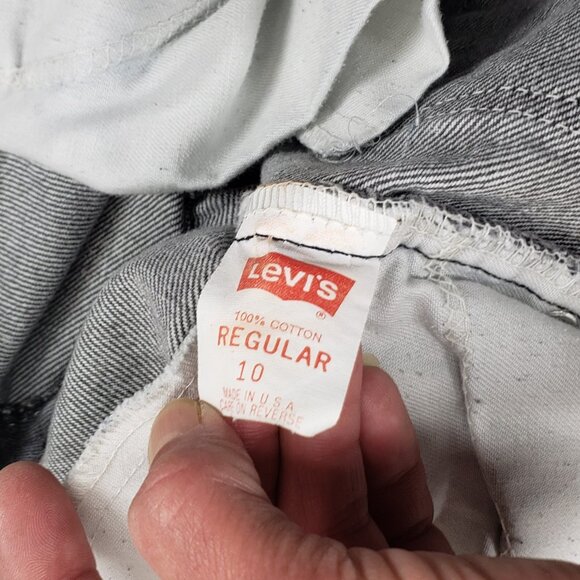 90s Acid Wash Big Kids Black Label Levis Skinny Straight Leg USA Size 10 Vintage - Picture 5 of 13